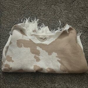 Tan and White Sweater